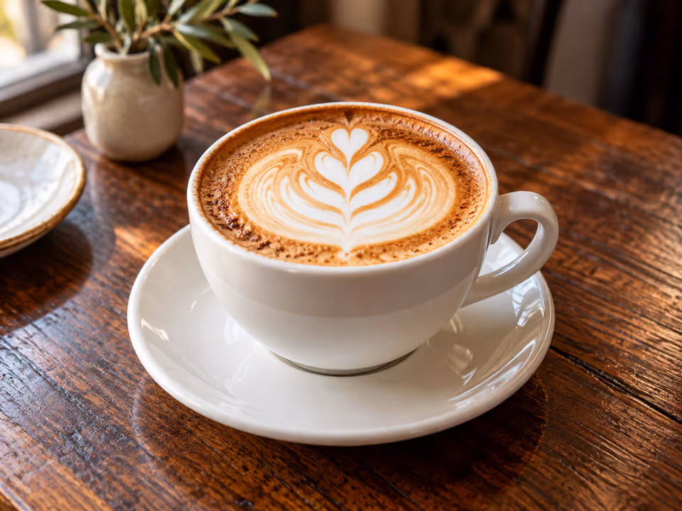 Cappuccino z mlecznym wzorem na powierzchni