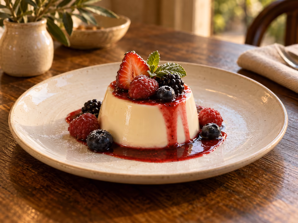 Waniliowa panna cotta z czerwonymi owocami